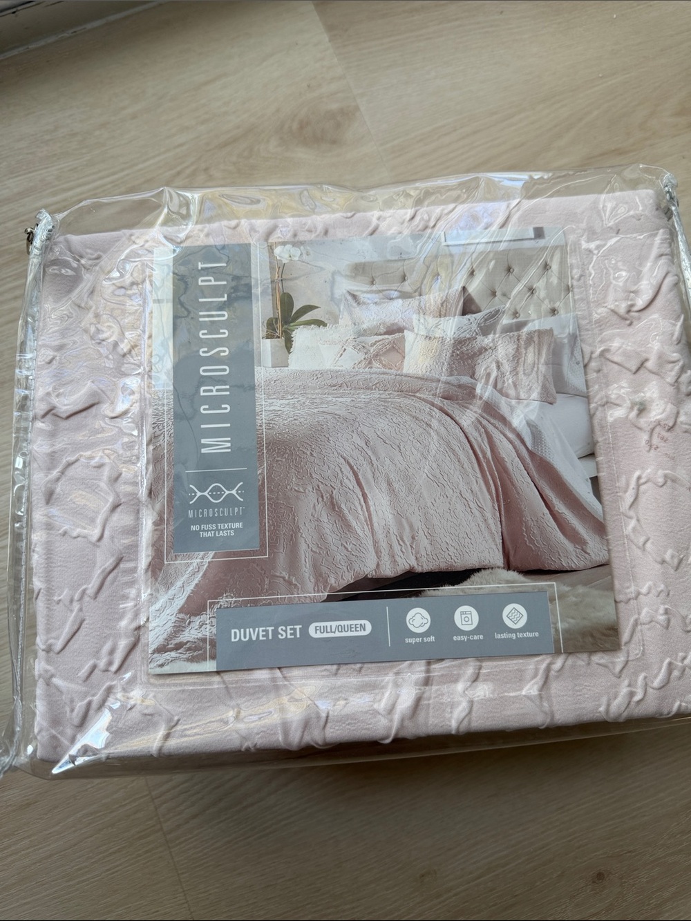 Blush Pink Textured Duvet Cover Set